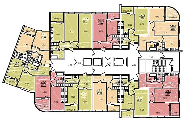 Секція 1, типовий поверх