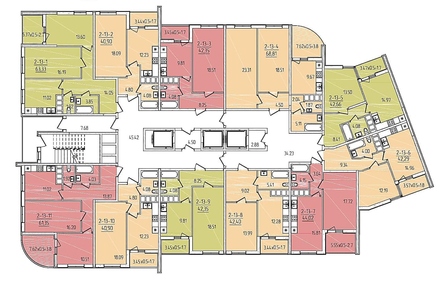 Секція 2, типовий поверх