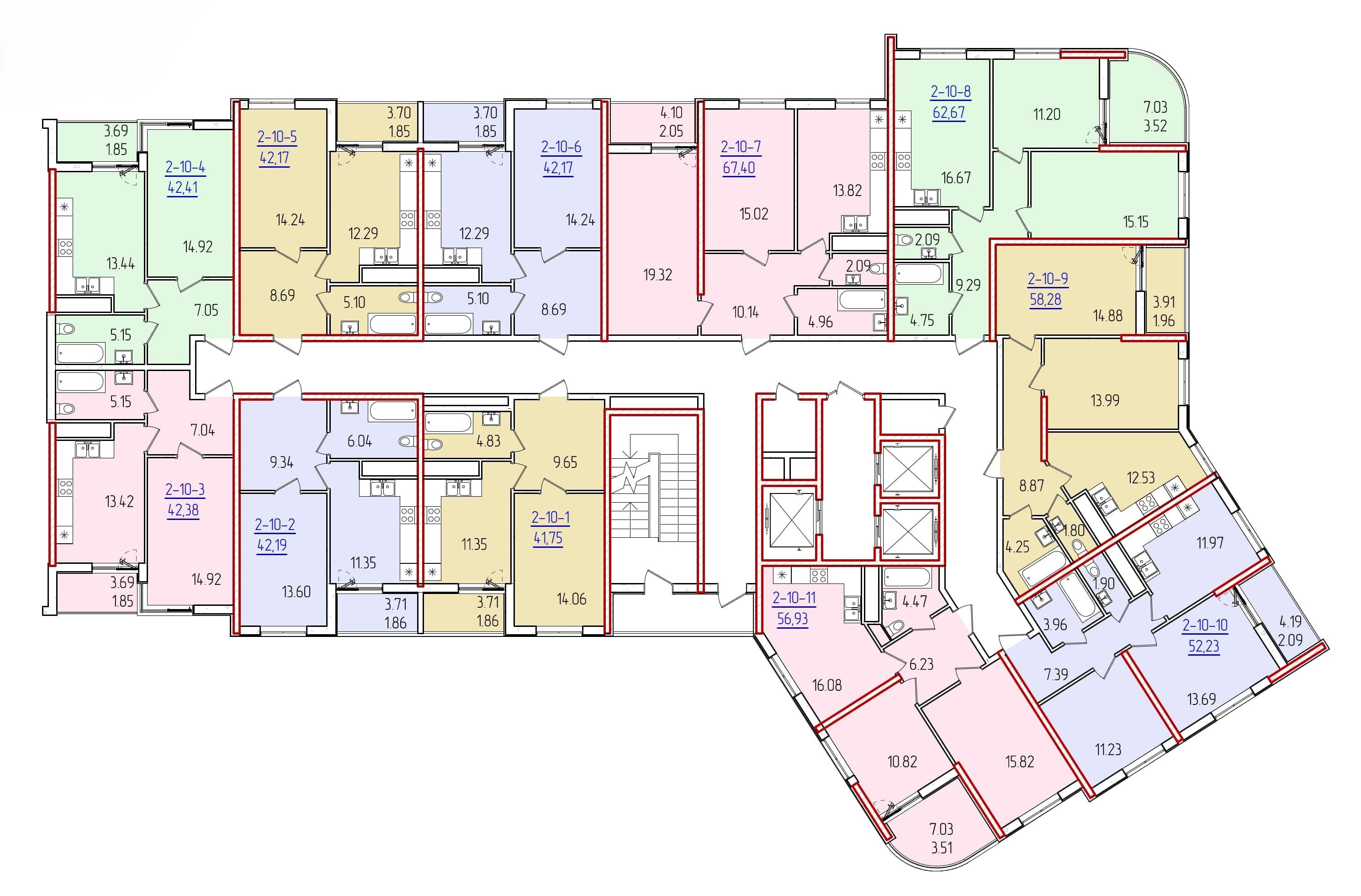 Секція 2, типовий поверх